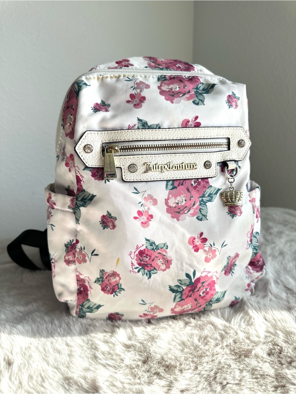 Juicy Couture White Floral Mini Backpack